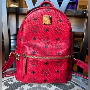 Authenticated MCM Backpack, Red